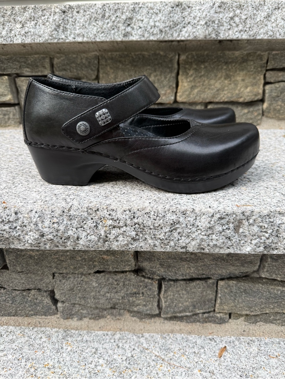 Dansko Black Mary Jane Clog Shoes - Classic Comfort- Size 38
